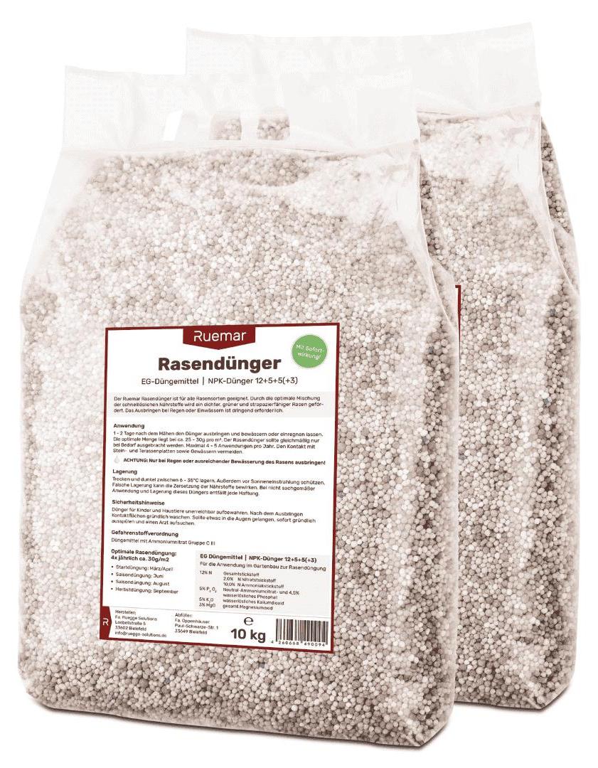 2 x 10 kg Ruemar Rasendnger (20 kg) Dnger