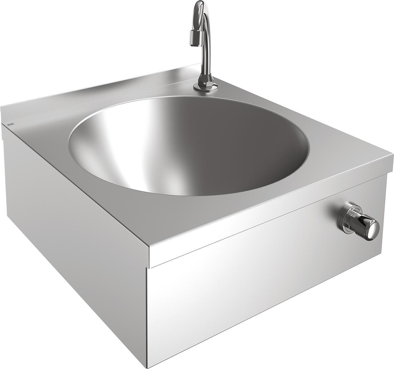 KWC AR Einzelwaschtisch, ANIMA, Edelstahl, 450x204x451 mm, Kniebetätigung 2000100059