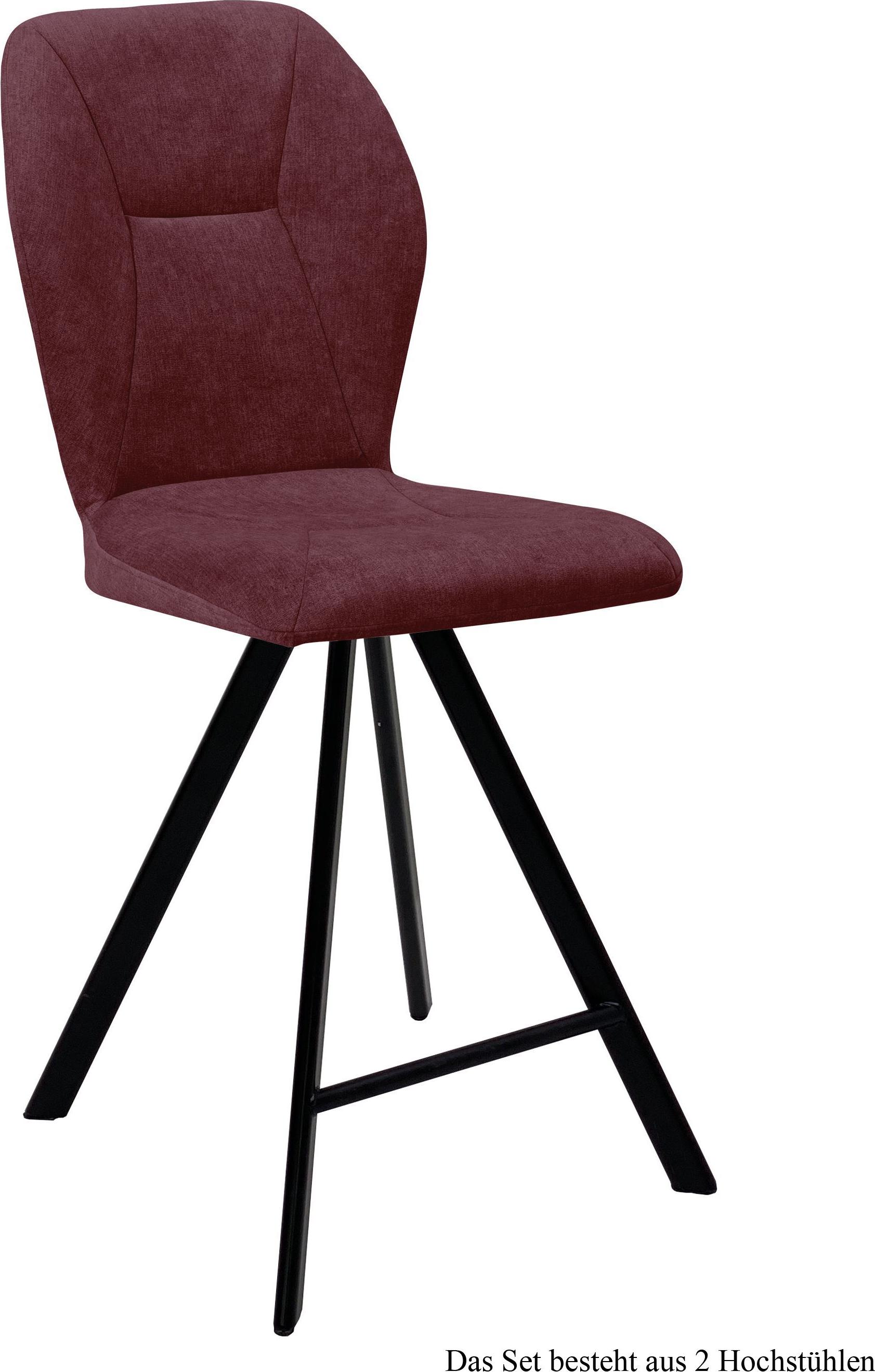 58 aufm Kessel Thekenstuhl (2er-Set) Denicha 51x109x60 Schwarz/Marsala SW-112402-2-Macy 31 marsala