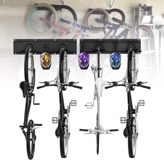 OEM Fahrradhalter Wandhalter für 4 Fahrräder und 3 Fahrradhaken, Fahrradhalter für Garage oder zu Hause, Vertikale Wand, Fahrradhalter, Sicherer Haken, Belastbar bis 250 kg, Raumbewahrend 2026