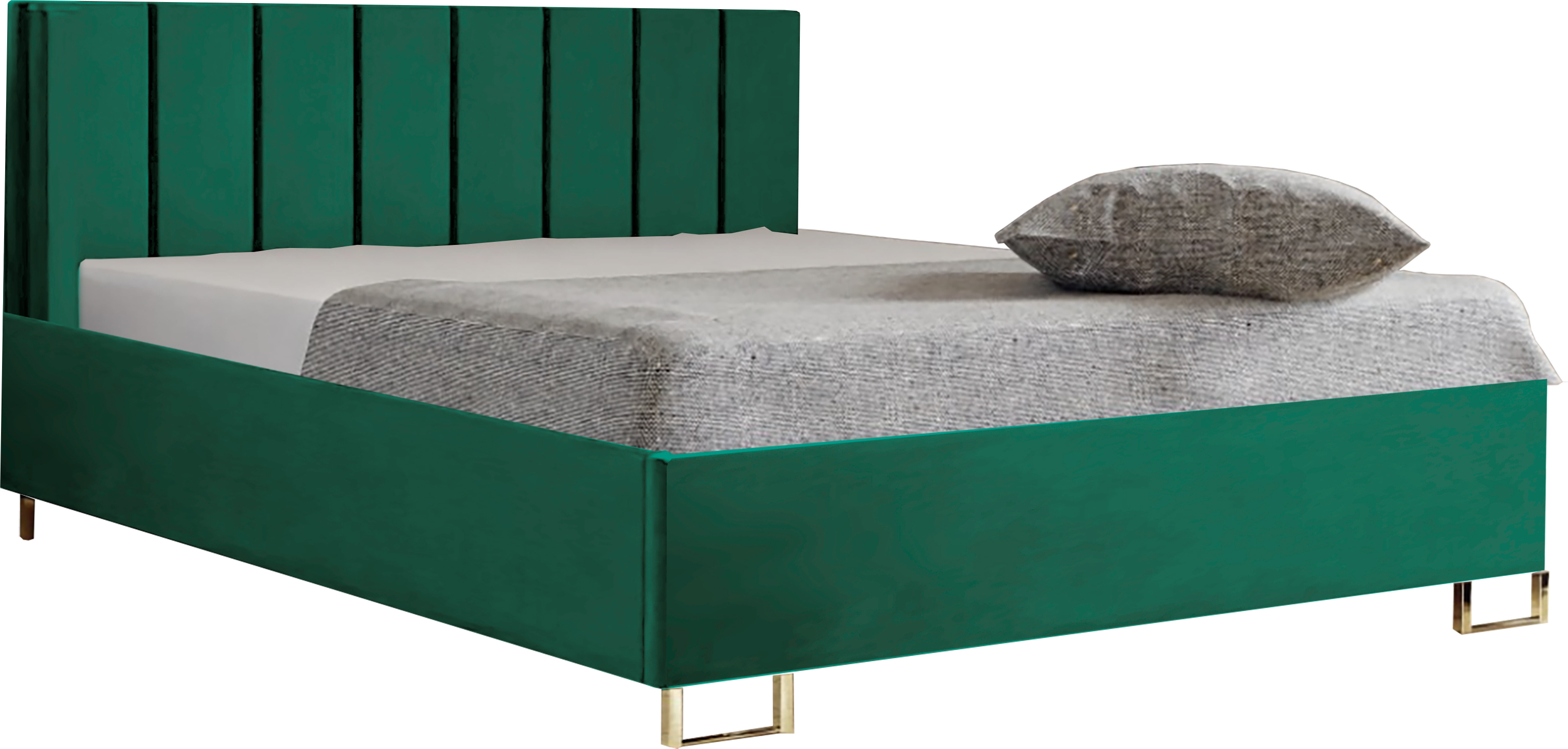 Schlafzimmer-Polsterbett MALIBU, Gepolstertem Kopfteil, Hochwertiger MONOLITH Polsterstoff, Bettkasten mit Gasdruckfeder, Komfortable Betthöhe 39 cm, 180x200 cm Orange