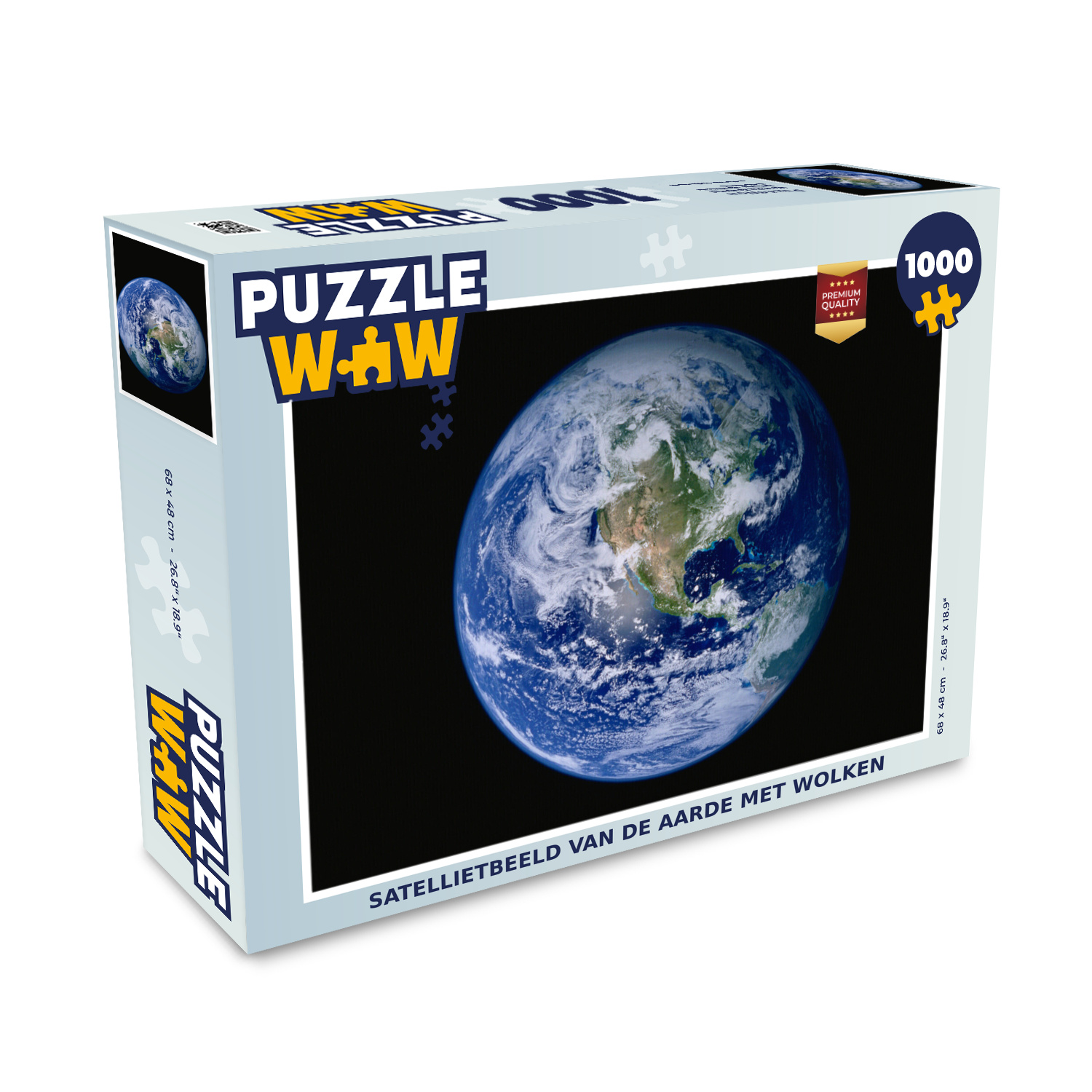 MuchoWow® Puzzle 1000 Teile Satellitenbild der Erde mit Wolken - Erwachsene - Rätsel 136|3747349