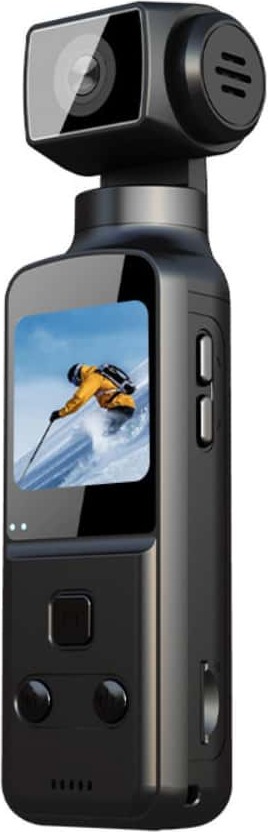 FORSMANO Action-Kamera, 270° drehbare Kamera, Kompakt, Stabilisiert, Weitwinkelobjektiv, WiFi-Übertragung, Kabellose Verbindung, Schwarz