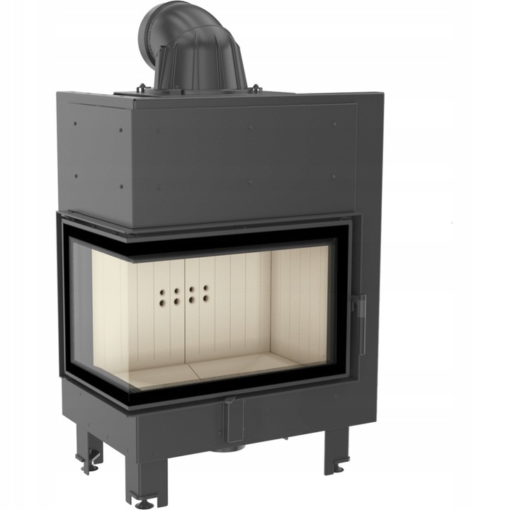 Oceľový krb KRATKI MBM ľavý 10 kW Ø 200 samozatváracie dvierka