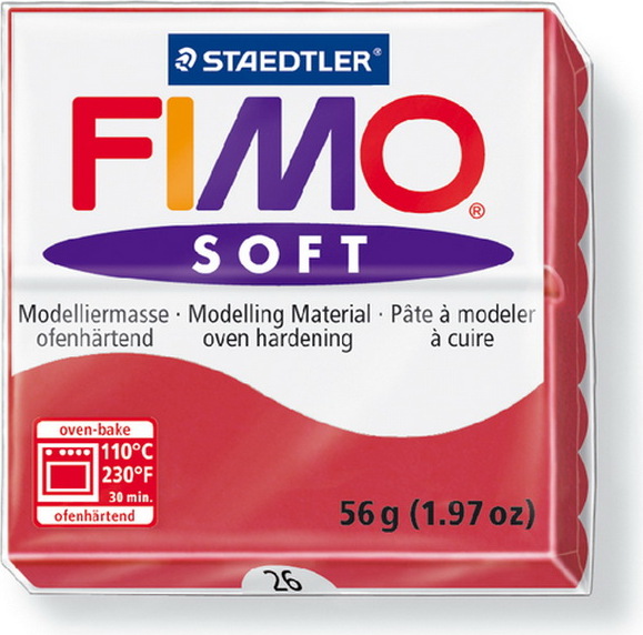 FIMO, Modelliermasse, Knete kirschrot soft normal 68357