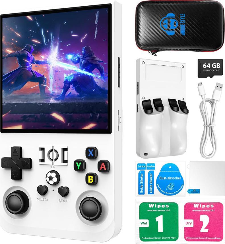 ANTCOOL Retro-Handheld-Konsole R36MAX - über 18.000 klassische Spiele, 4,0-Zoll-IPS-Display, Linux, 64 GB Speicher 720 x 720 Auflösung