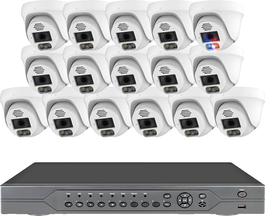 16CH POE bezpečnostný kamerový systém, 8MP UHD rozlíšenie, inteligentná detekcia ľudí, 16CH NVR 16 CAM 5MP, 3T (vonkajšie športy)
