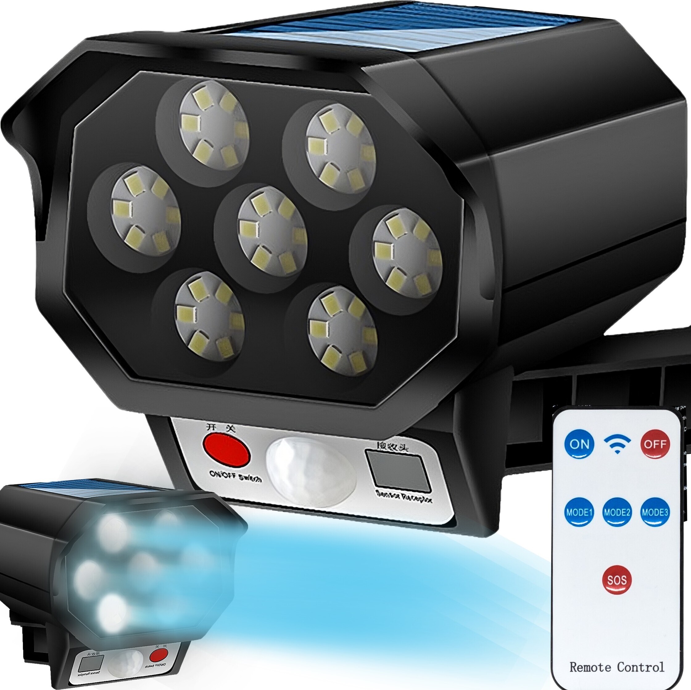 LED solárne svetlo IP65 vodotesné snímač pohybu atrapa kamery vonkajšie svetlo nástenné svetlo solárne lampy pre vonkajšie sledovacie kamery atrapa Retoo