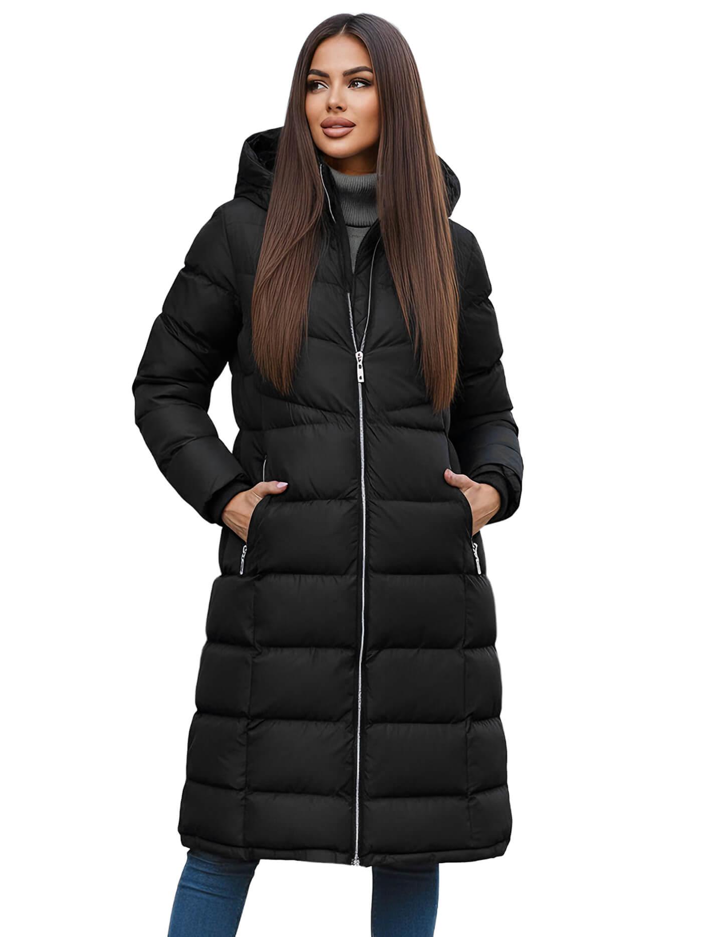 Damen Winterjacke Schwarz OZONEE JS/M736/392Z S