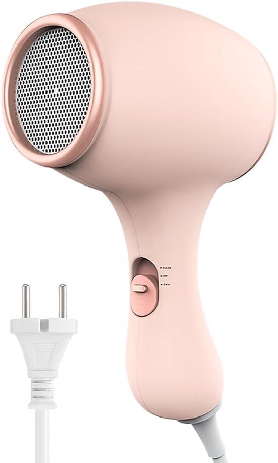 Vmxlso Kinderföhn mit 3 Temperatur, Mini Föhn Kinder, Süß Kinderfön Mädchen, Geräuscharm Kinder Haartrockner, Leicht und Lange Haltbar, Reisefön für Kinder