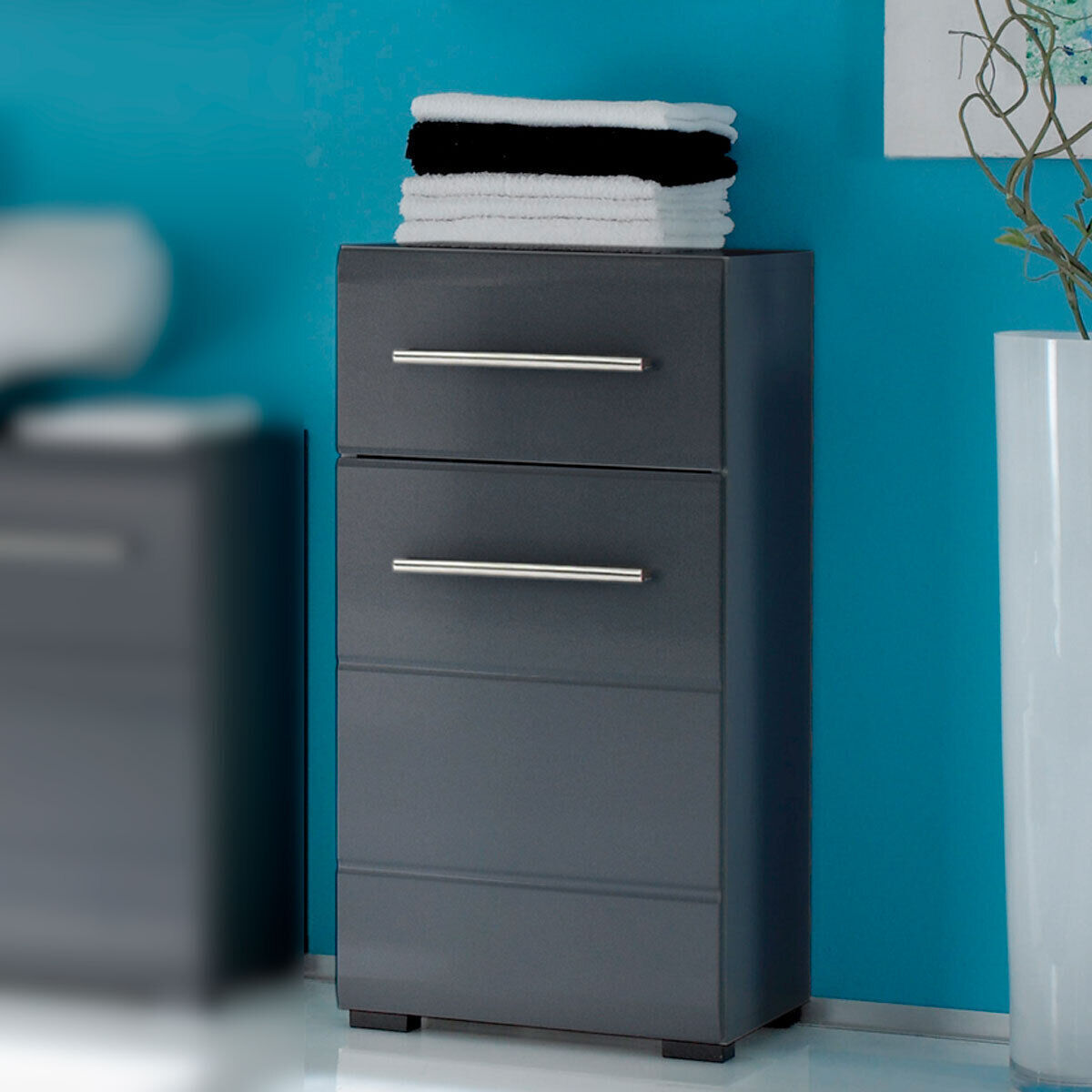 BEGA-GRUPPE Bad Kommode Chrome graumetallic Hochglanz