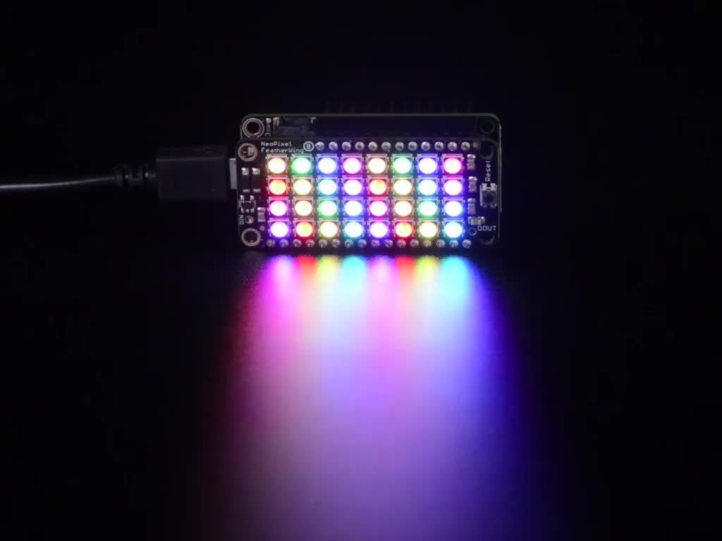 Adafruit NeoPixel FeatherWing - 4x8 RGB LED Add-on für alle Feather Boards 2945