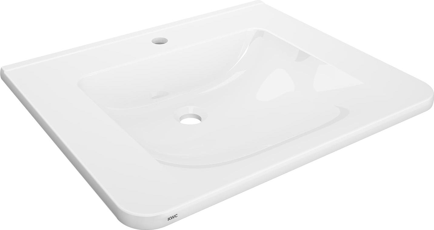 KWC AR Einzelwaschtisch, MEDCARE, MIRANIT, 650x150x550 mm, weiß, Hahnloch 2030072430