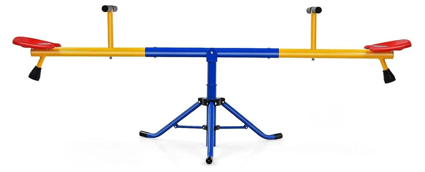 StarTech Kinder Gartenschaukel - 2-Sitzer Karussellwippe - 360° drehbar - Metall - bis 60 kg - Alter 3-6 Jahre - Mehrfarbig