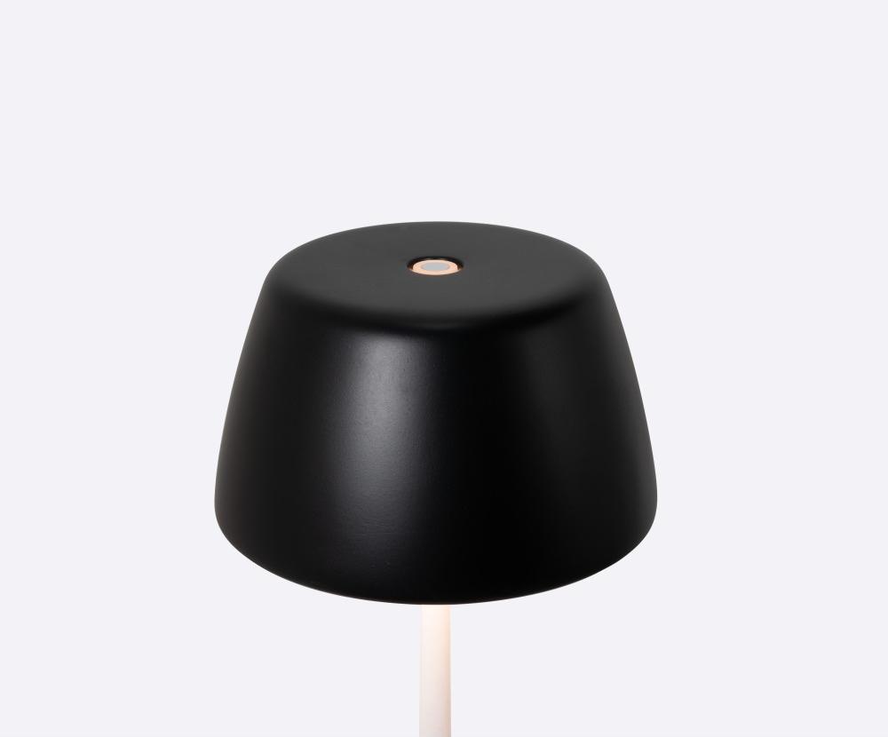 Smart Lamp Trilli Wi-Fi Zafferano - Wiederaufladbare LED, Touch, Wi-Fi-App, Weiß und Schwarz dekorierte Keramik