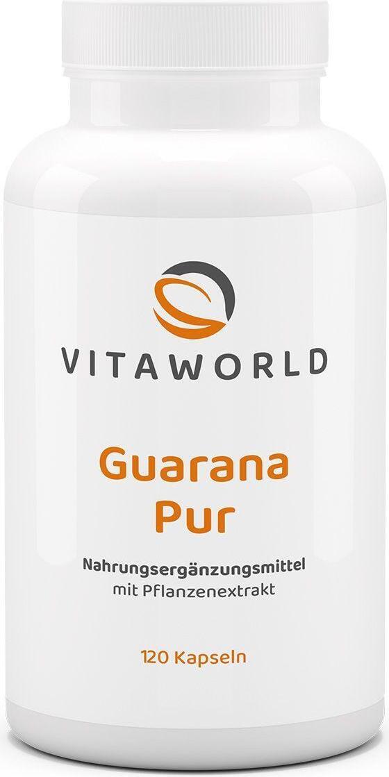 Vitaworld Guarana Pur | 120 Kapseln | 1500 mg Guarana | 180 mg Koffein | natürlicher Energielieferant | vegan 03296478