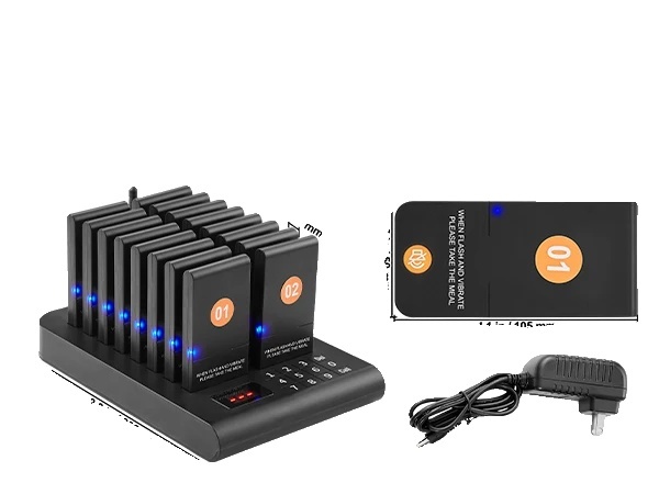 OEM Restaurant Pager System, Signalreichweite von 400m, Vibration & Blinken, 16 Summer 3813