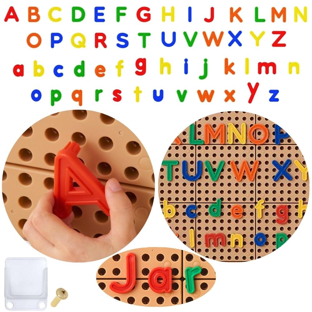 Masterkidz Alphabet-Buchstaben-Set (Groß- und Kleinbuchstaben) für Stammwandpaneele, 122-tlg.