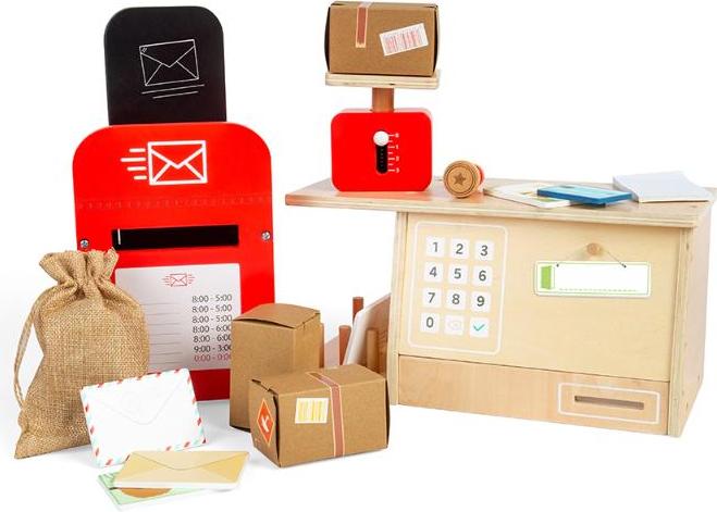BigJigs Holz Postamt Spielset - Rollenspiel für Kinder 37061