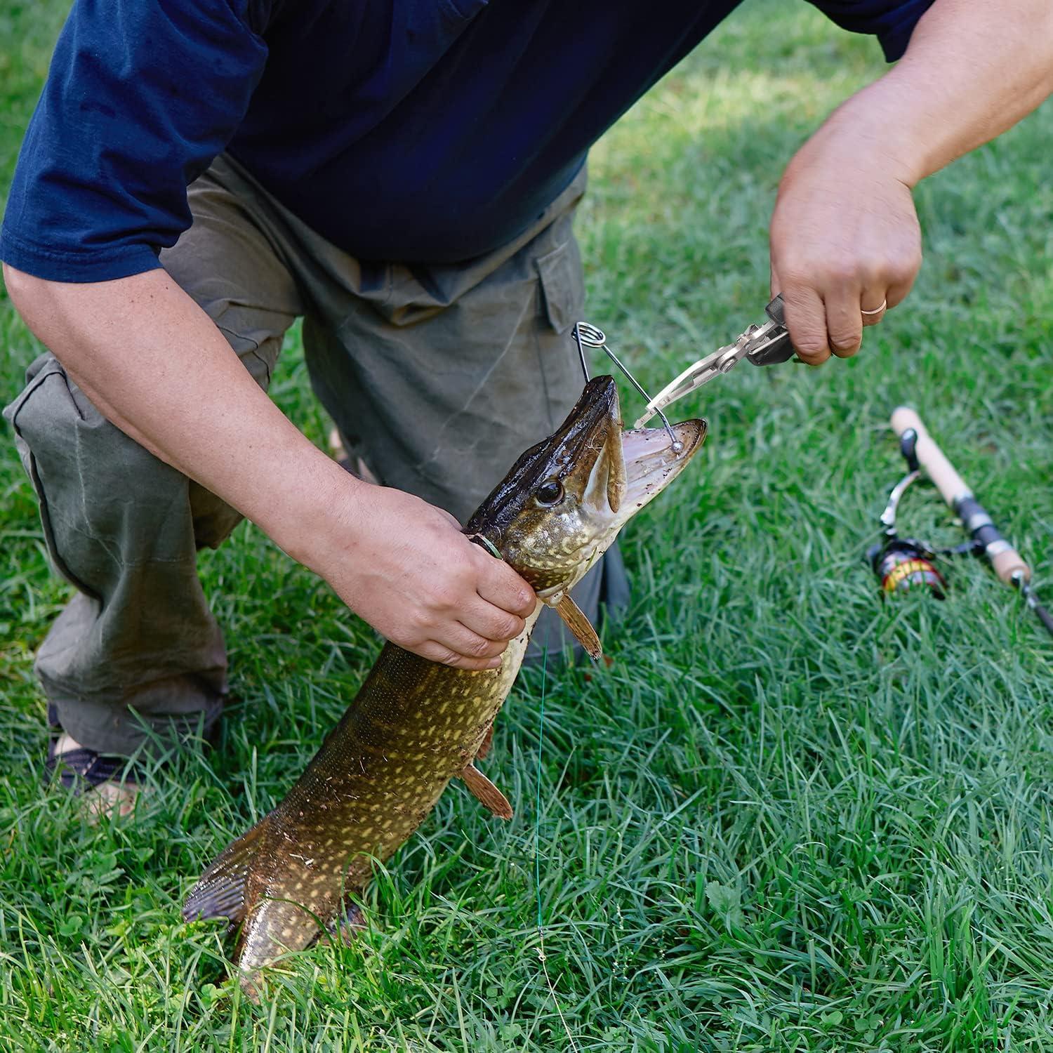 Markenlos Visspullen Multifunktionale Viskniptang und Visklemmtang Set - Rostfreies Werkzeug zum Entfernen von Haken - Inklusive Sicherheitskoord und Etui für Süßwasser- und Salzwasserangeln