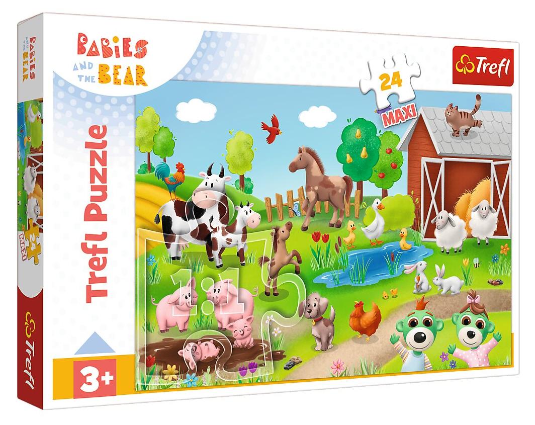 TREFL Puzzle 24 Maxi Babaski und Teddybär, Babaski und Tiere 14372 H-1969