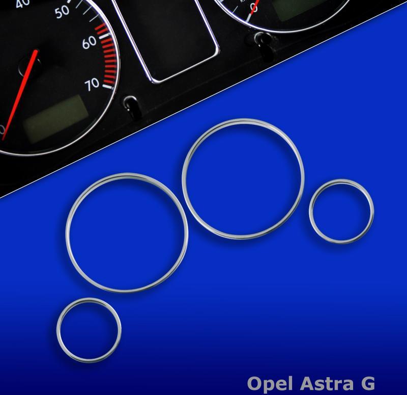 JOM Autozubehör Chrom Tachoringe Instrumenten Rahmen Opel Astra G Zafira Instrumentenrahmen 839290