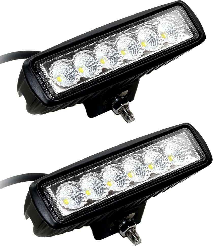 Greenmigo 2X18W LED Scheinwerfer Arbeitsscheinwerfer Offroad Zusatzscheinwerfer 18W Car LED Work Light Auto Arbeitsleuchte Offroad Zusatzscheinwerfer 12V 24V IP67 Schwarz ATV SUV 4WD Bar-18Wx2|kfl1