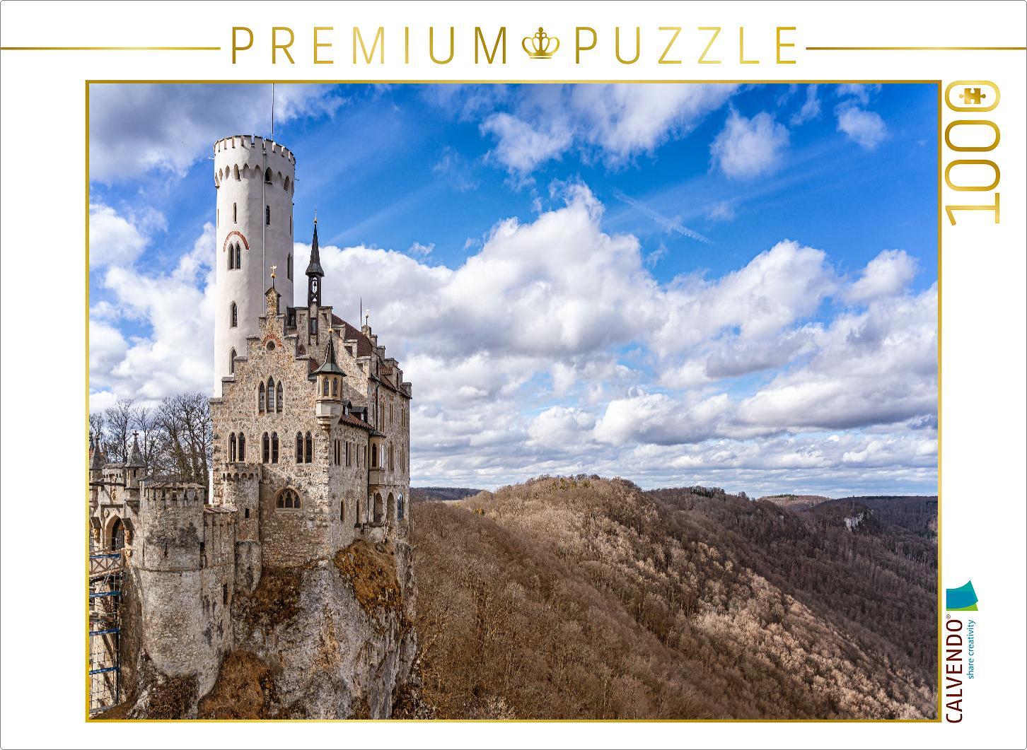 CALVENDO Puzzle Schloss Lichtenstein | 1000 Teile Lege-Größe 64x48cm Foto-Puzzle für glückliche Stunden
