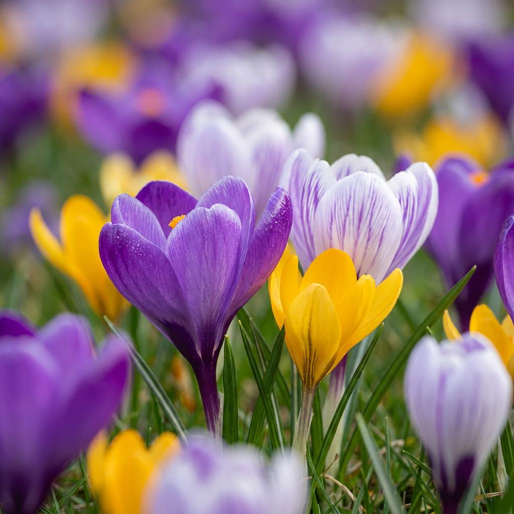 Green boutiQ - 50x Crocus Species mix - Krokusmischung - Diverses - Verwilderungszwiebel - Zwiebelgröße 5/6 61386
