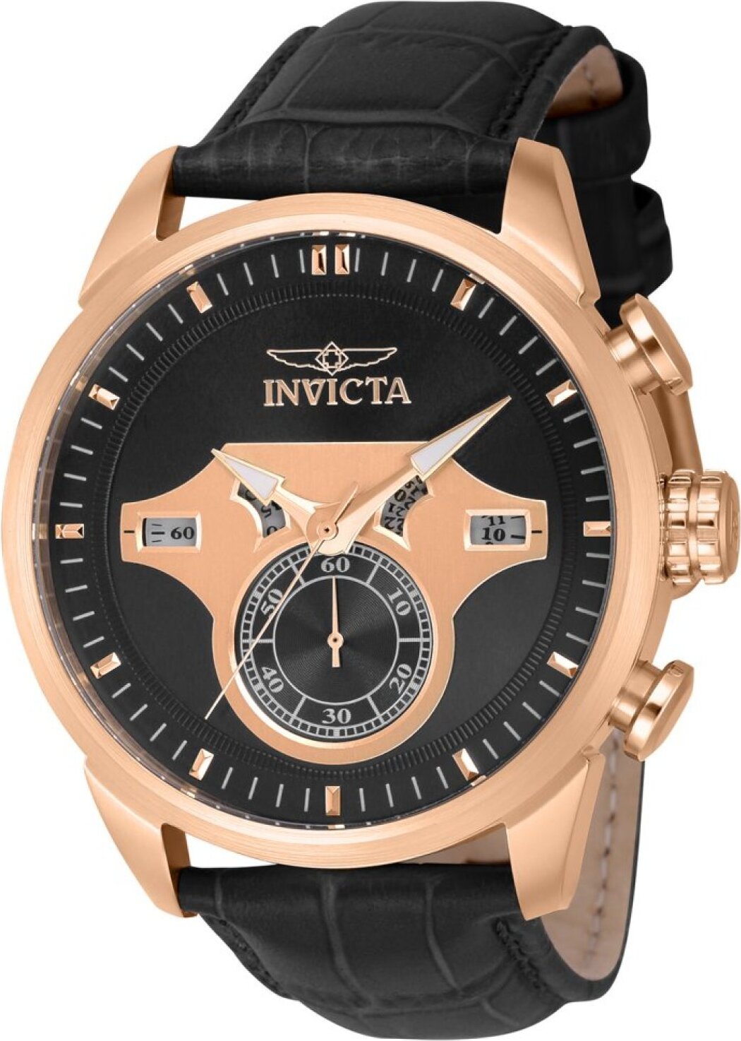 Invicta Objet D Art 43617 - Pánske Náramkové Hondiky - Quarz - Nerezová oceľ  s čiernym ciferníkom - 46mm