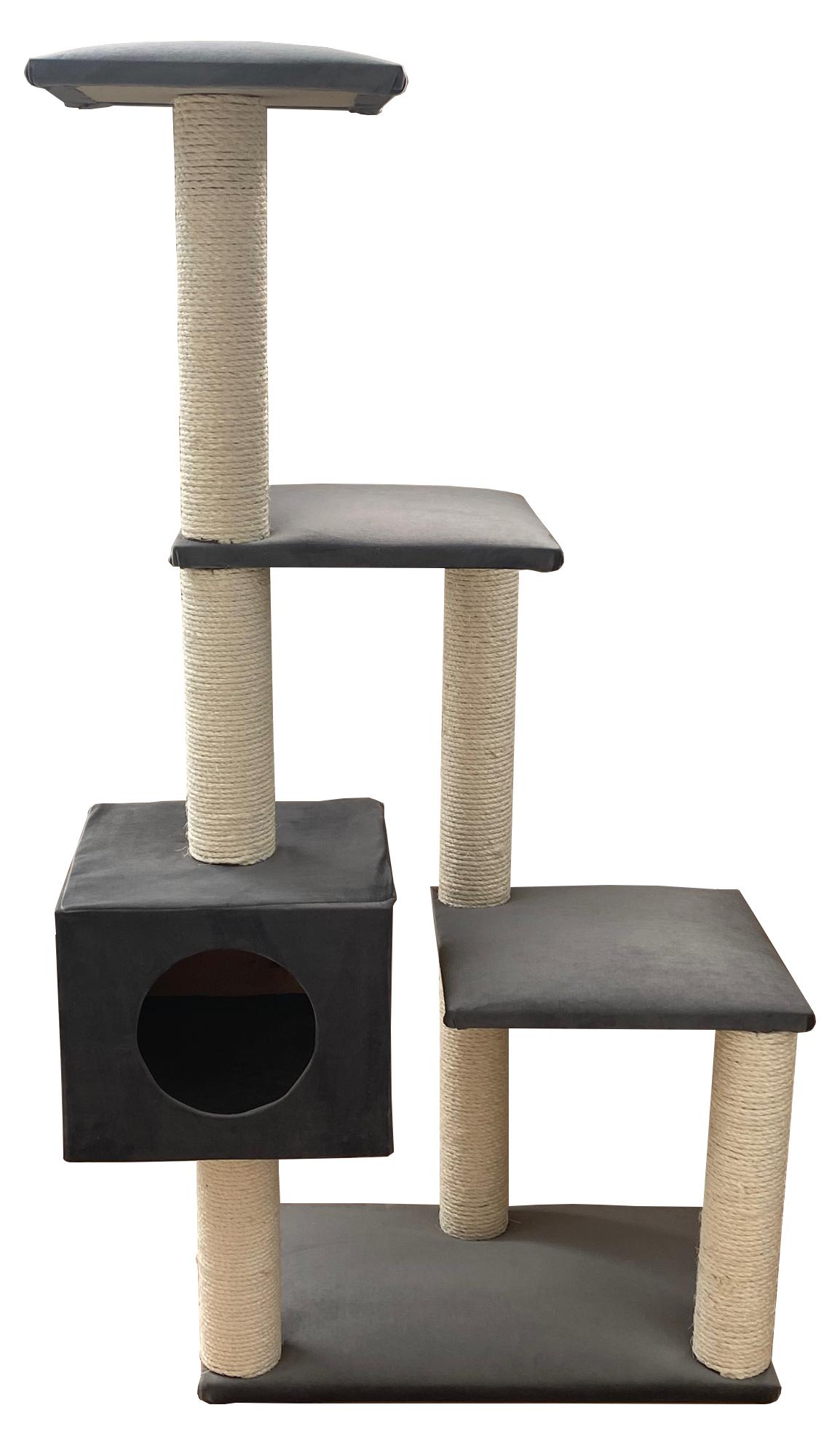 Silvio Design Rohrschneider Katzenbaum Samt grau Katzenbaum Krallenbaum 22276.102