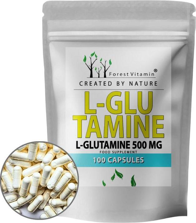 L-Glutamin 500mg - 100 Kapseln - L Glutamin Aminosäure - Forest Vitamin