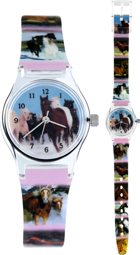 Pacific Time Kinder Armbanduhr Mädchen Uhr Pferd Pferdefreunde 20569