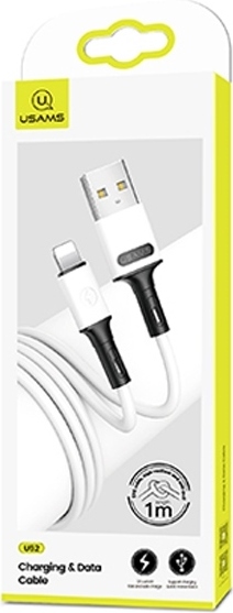 Usams Kábel U52 Lightning 2A Fast Charge 1M Biely/Biely Sj434Usb01 (Us-Sj434)