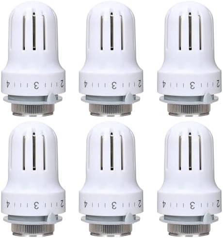 Zimtky Thermostatkopf Heizkörperventil für Gewinde M30x1.5（6） | Thermostat Heizung, Thermostat-Kopf Ersatzkopf Heizungsthermostat Heizkörperthermostat für Zuhause Büro ZGQ260803XP28
