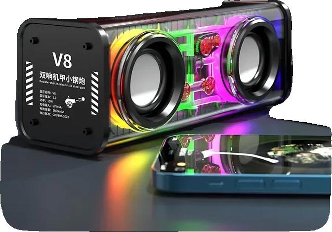 Prenosný reproduktor, Bluetooth 50, dvojitý reproduktor, čierny