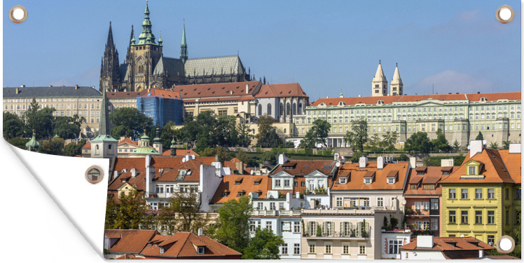MuchoWow® 160x80 cm Outdoor-Poster Gartendeko Sichtschutz Garten Poster für den Garten Prager Burg - Stadt - Prag 133|3715186