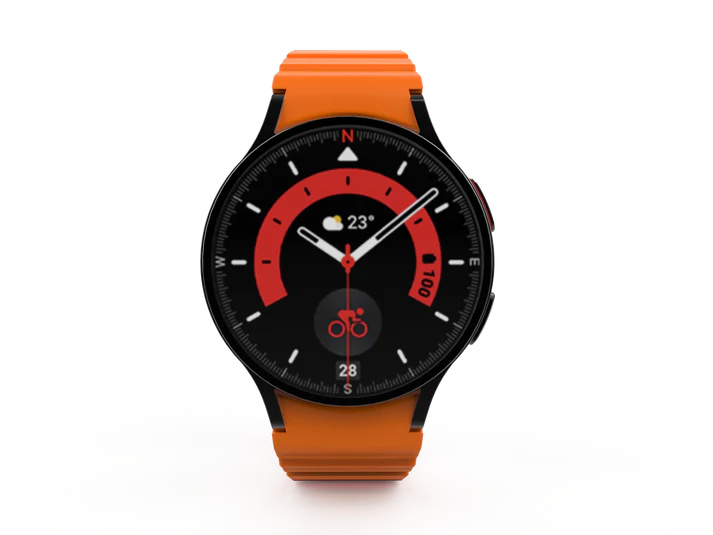 SYSTEM-S remienok 20 mm silikónový magnetický pre Samsung Galaxy Watch 5 4 v červenej farbe