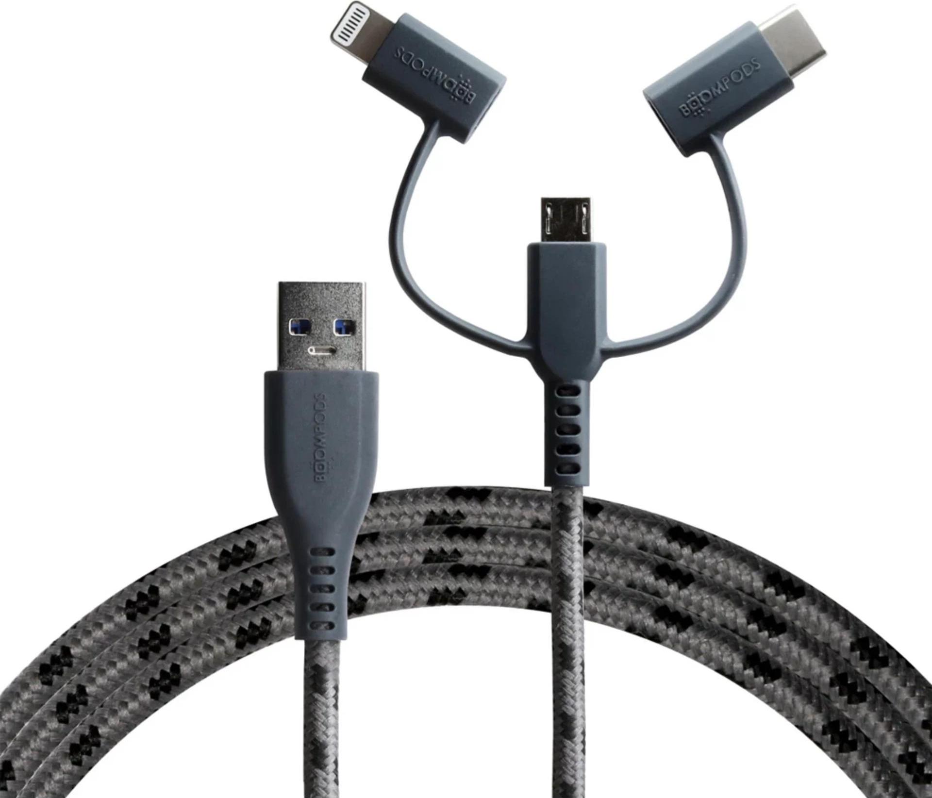 BOOMPODS 3v1 USB-C, Lightning, micro USB