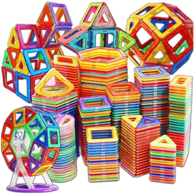 EBRAN TRADE KRUMAD Magnetische Bausteine 84 Teile - 3D Konstruktionsspiel ab 3 Jahren, Magnetbausteine Lernspielzeug für Kinder