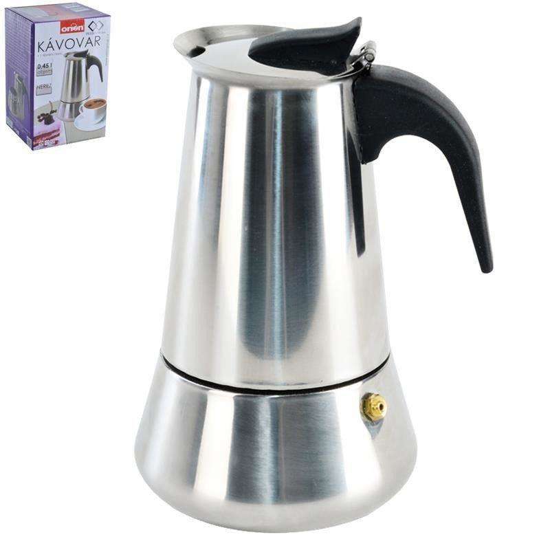 ORION Espressokocher Espressokanne Kaffeebereiter aus Stahl 0,45l 131918