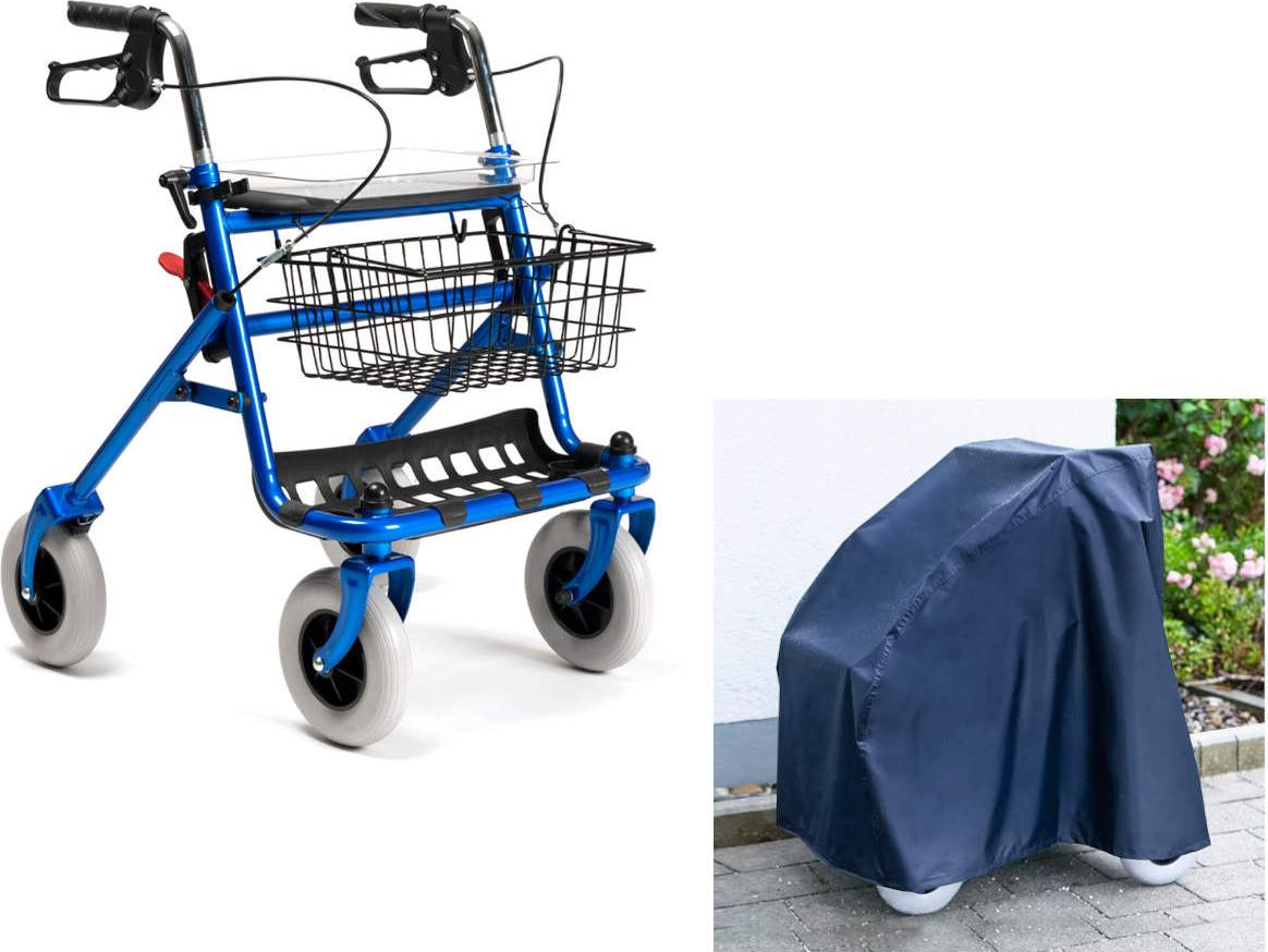 Standard Rollator Vermeiren 286i mit Schutzhaube für Rollatoren Blau