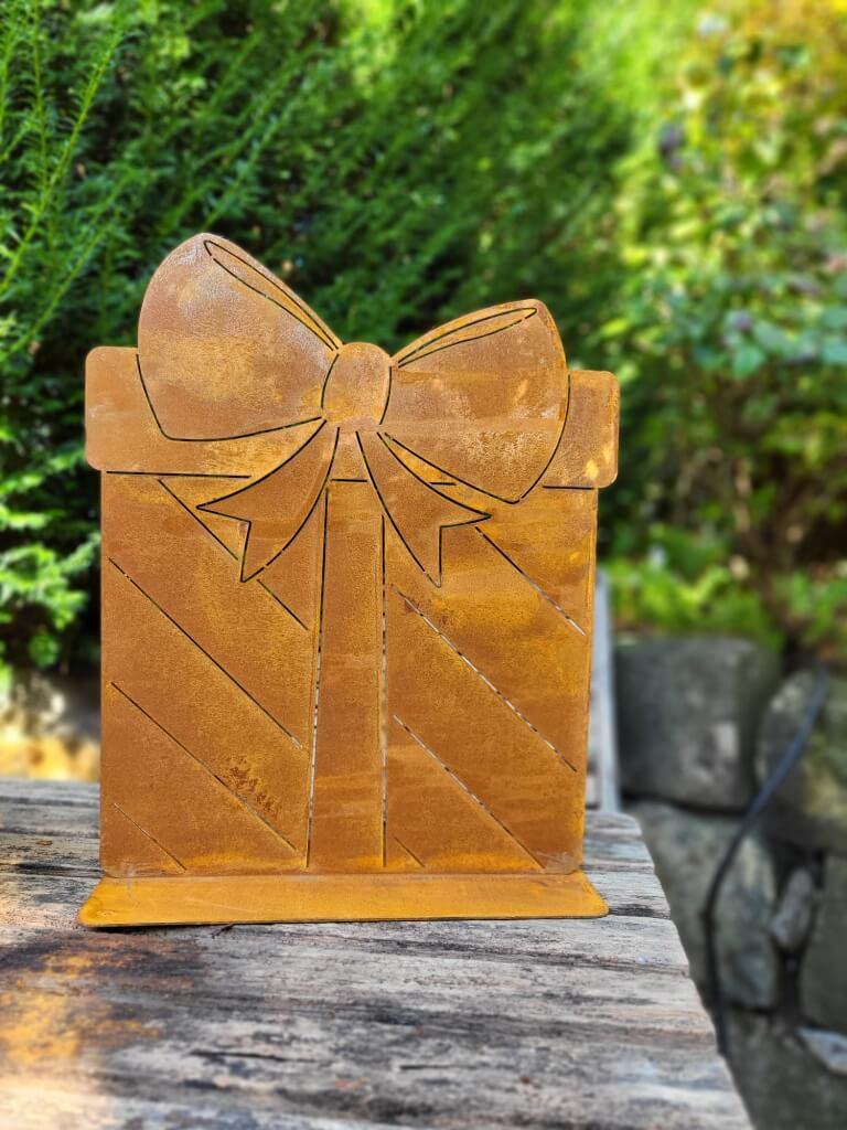 POSIWIO Edelrost Geschenk, Schleife geschlossen Edelrost Geschenk, Schleife geschlossen - h = 27 cm
