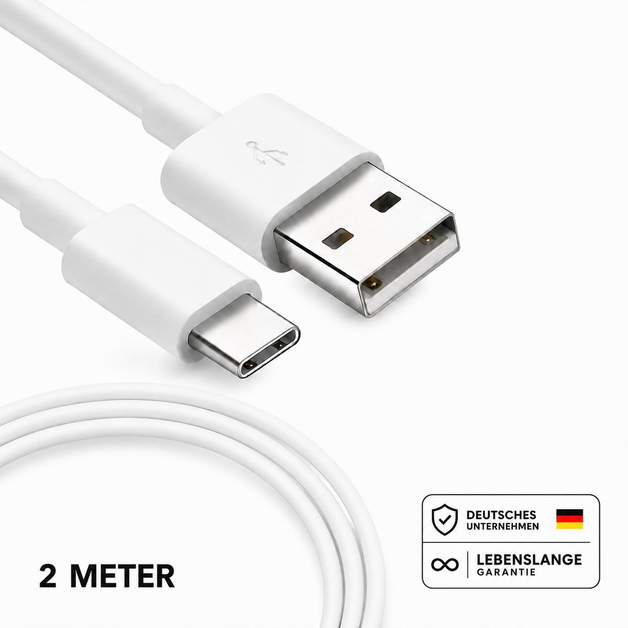 USB-C kábel na rýchle nabíjanie, 1 m / 2 m – USB-A na USB-C alebo Typ-C na Typ-C – USB-A na Typ-C, 2 metre / 1 kus