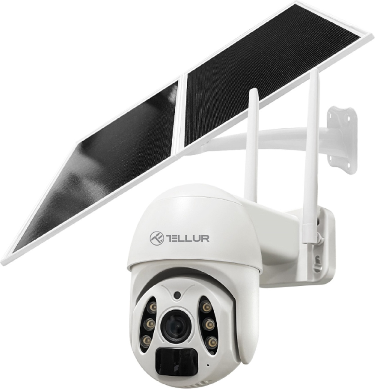 Solárna kamera Tellur Smart WiFi, P&T, 3 MP, 2K UltraHD, PIR, 20 W solárny panel, biela