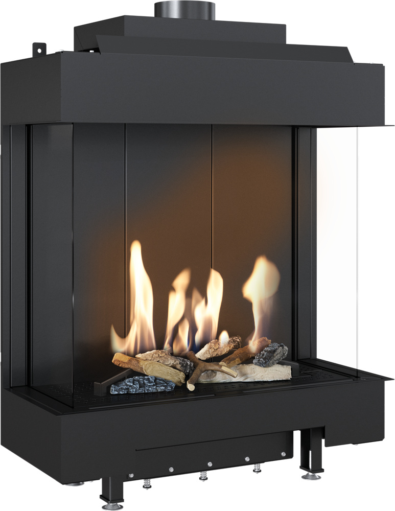 Plynový krb Leo 76 /62 Triple Glazing zemný plyn ∅ 100/150 8,6 kW Magic Glass
