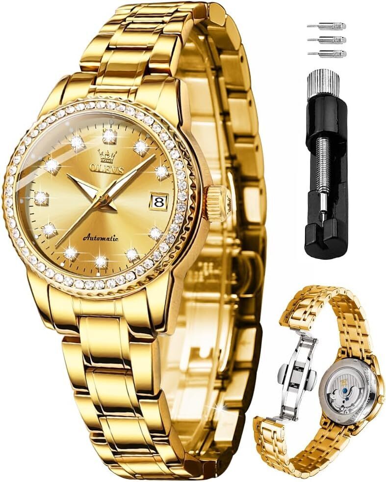 a elegantné diamantové dámske hodinky automatické mechanické šaty klasické náramok z nehrdzavejúcej ocele dámy 30 m vodotesné