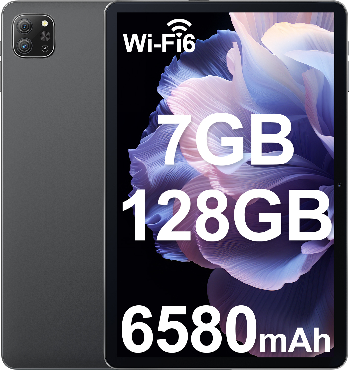 OSCAL Pad70 Tablet 10", 7GB RAM+128GB ROM(rozšíriteľná), 6580mAh batéria, 13MP fotoaparát, HD IPS obrazovka, Android 12, 2.4G/5G WiFi, Bluetooth5.0, sivá