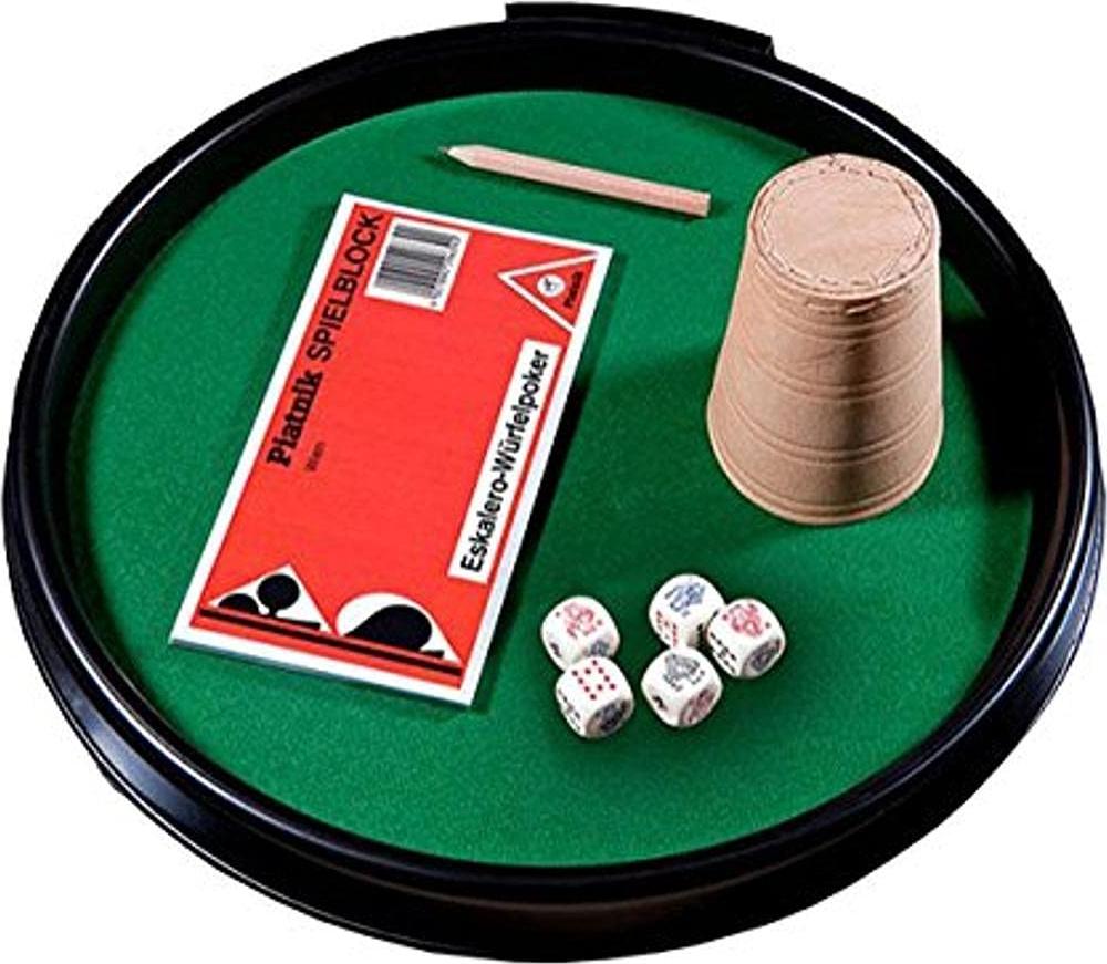 Piatnik 2967 - Würfeltablett Pokerwürfel, Weiß/Schwarz