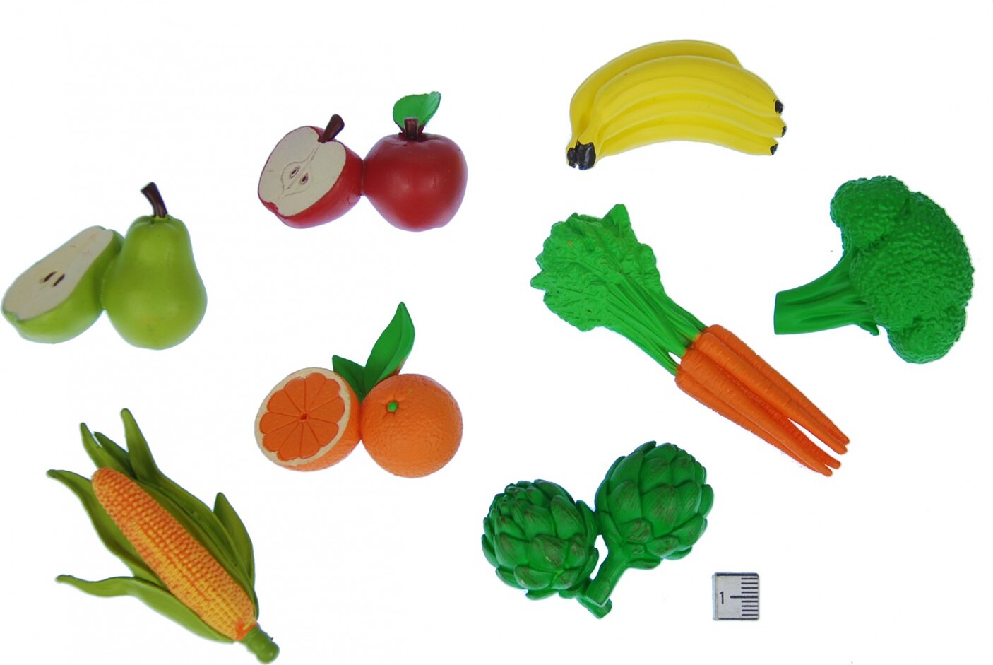 7x Gemüse Obst Set Miniblings Gummi Lebensmittel Figur Garten Essen Vitamine FIG004Mae16Jo